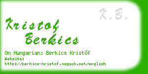 kristof berkics business card
